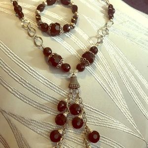 Tassel necklace with matching bracelet